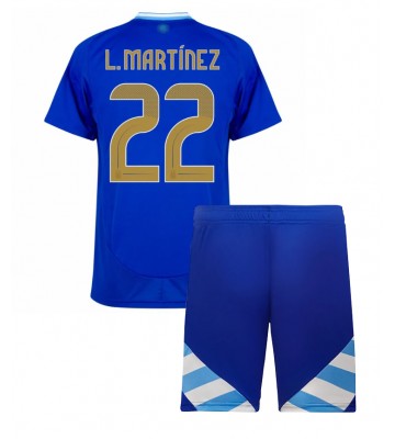 Argentina Lautaro Martinez #22 Udebanesæt Børn Copa America 2024 Kort ærmer (+ korte bukser)
